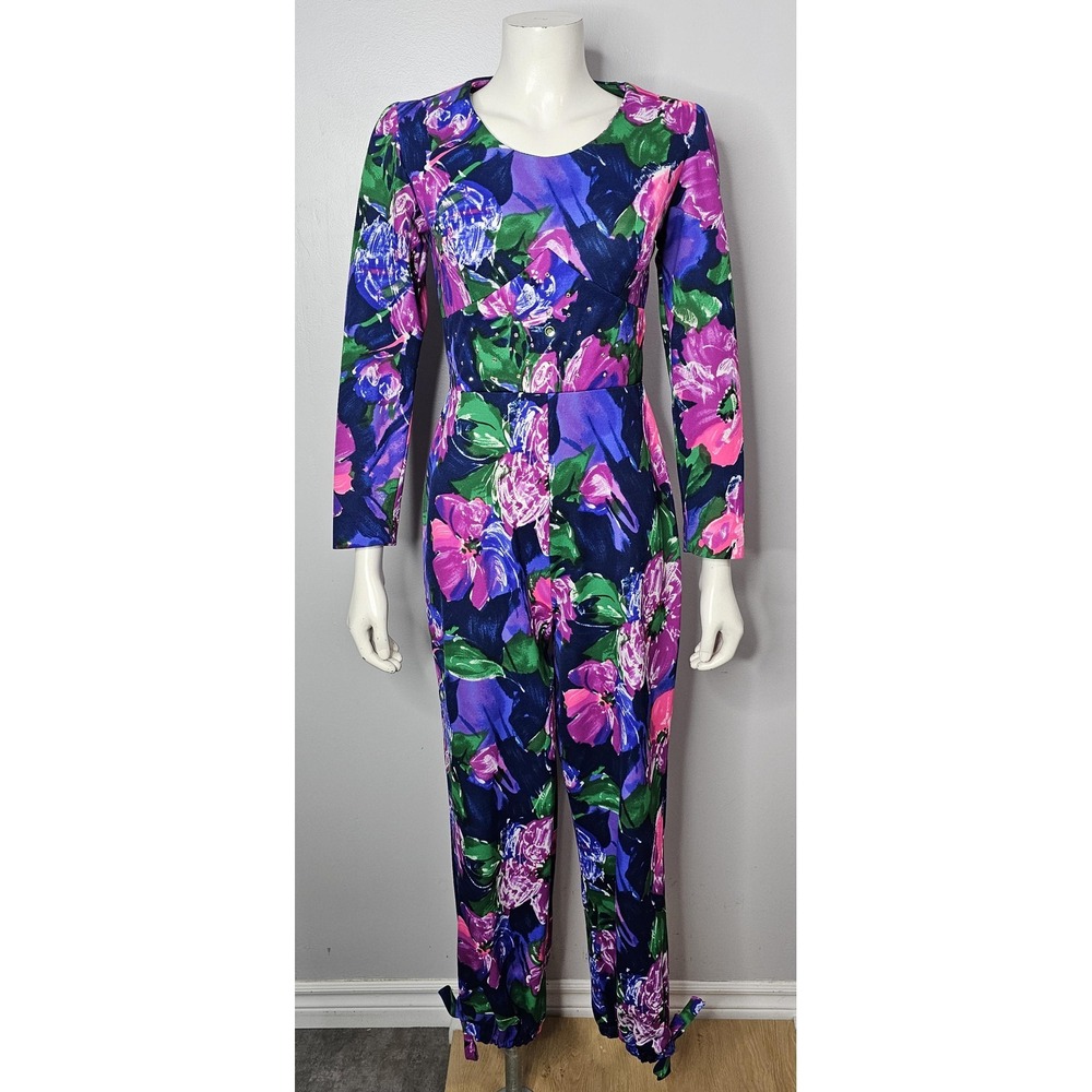 Vintage 1970s Embellished Floral Jumpsuit